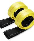 Two Pack 6 Ft By 2 In Lifting Straps With Flat Loops Heavy Duty Nylon Web 9400 Lbs Basket Rated Capacity And 3333 Lbs Vertical