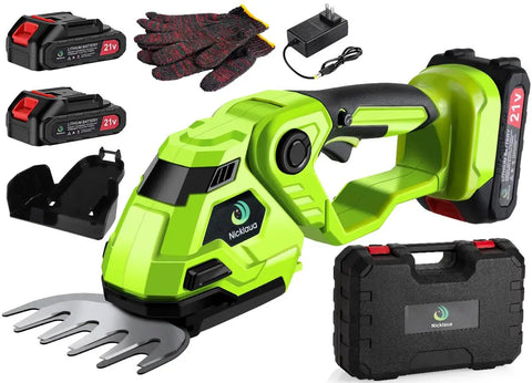 2-In-1 Cordless Grass Shears And Hedge Trimmer With A 5.3-Inch Blade Includes 2 Rechargeable Batteries And Charger