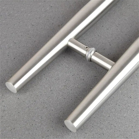 Matte Black Stainless Steel Round Tube Door Handle Set For Push And Pull Doors Thickened Design With Silent Lock Slick Smooth Feel Built