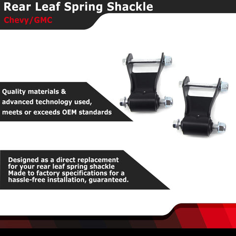 Rear Leaf Spring Shackle Kit Set Of 2 For Chevy Silverado 1500 Avalanche Suburban 2500 GMC Sierra 1500 Yukon XL 2500 1999 2013 Replaces 722 029 22820716 25812937 displayed with quality material and design features