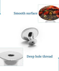 Snag These Knockout Red Flower Cabinet Knobs 2 Pack Solid Stainless Steel Heavy Duty Drawer Pulls showing smooth surface and deep hole thread.