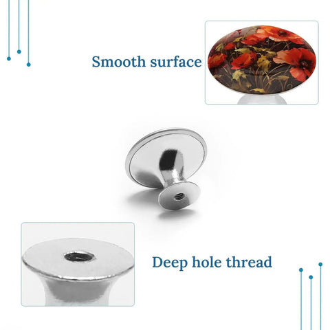 Snag These Knockout Red Flower Cabinet Knobs 2 Pack Solid Stainless Steel Heavy Duty Drawer Pulls showing smooth surface and deep hole thread.