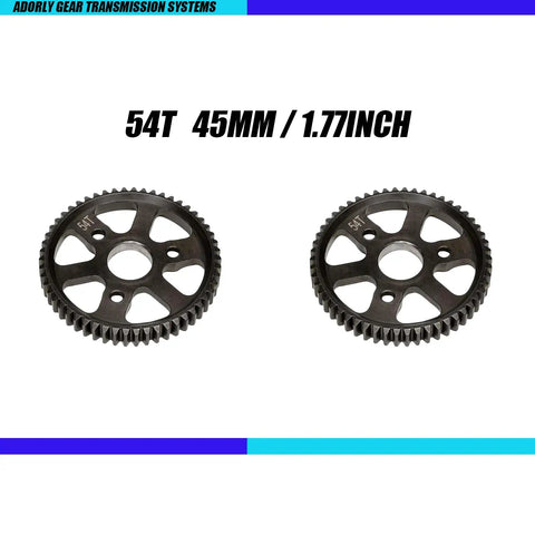 Traxxas Hardened Steel 54T Spur Main Gear Set For 1 Tenth Scale Slash Stampede Rsutler Jato 4x4 Upgrades Two Pack CNC Machined