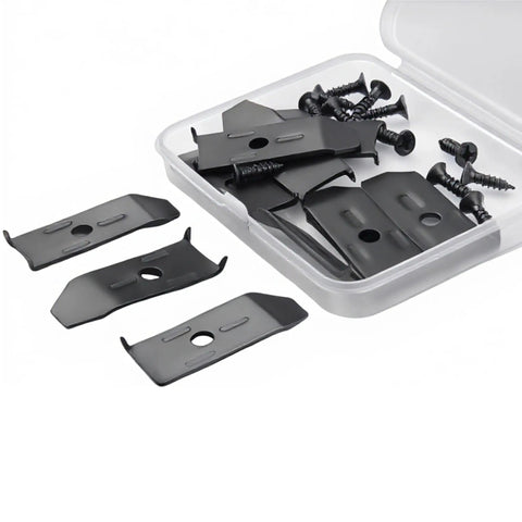 12 Sets Table Leaf Leveler Locks With Buttery Smooth Gliding Bars, Heavy Duty Extension Hardware Kit To Keep Your Drop Surfaces Rock Solid in a clear case.