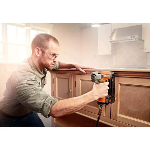 Pneumatic 18 Gauge Brad Nailer Two And One Eighth Inch With Clean Drive Technology Plus Tool Bag For Trim Work Finishing Carpentry And Pro Projects Lightweight Durable Performance
