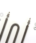 Heavy Duty Shop Ready M16 Thread Electric Finned Air Heater 220V W Shape Heating Element 3000W stainless connector and nuts