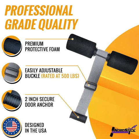Portable Nordic Hamstring Curl Strap For Home Or Travel 5 Second Setup Strengthen Hamstrings Glutes Abs And Core Foam Padding