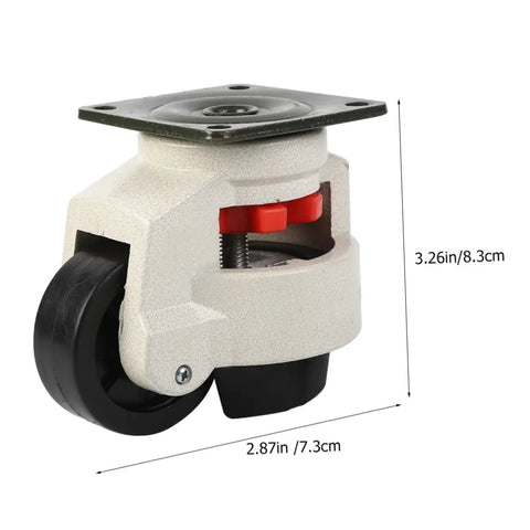 Heavy Duty Swivel Casters With Quick Mount Plate Smooth Rolling 4 Piece Utility Cart Wheels showing a detailed side view of a caster with measurements.