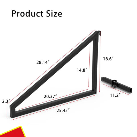 Heavy Duty 4 Pack Shipping Container Shelf Brackets Rock Solid Steel Rack Supports With Reinforced Stabilizer Bar For Garage Storage And Workshop Shelving Dead Simple Assembly size diagram showing dimensions in inches.