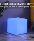 Lit 15 Inch RGB LED Cube Light With Remote Color Changing Cubes For Seating Tables Nightstands Lit Mood Lighting Waterproof Glow Furniture For Home Garden Parties And More indoors