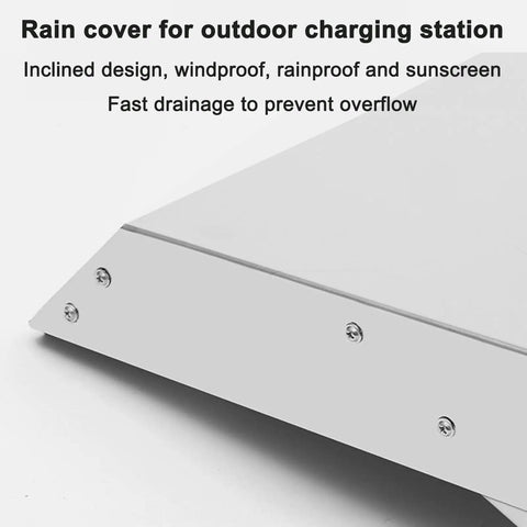 Heavy Duty EV Charger Cover With Sloped Stainless Steel Roof, showing angled design for effective rain runoff and drainage.