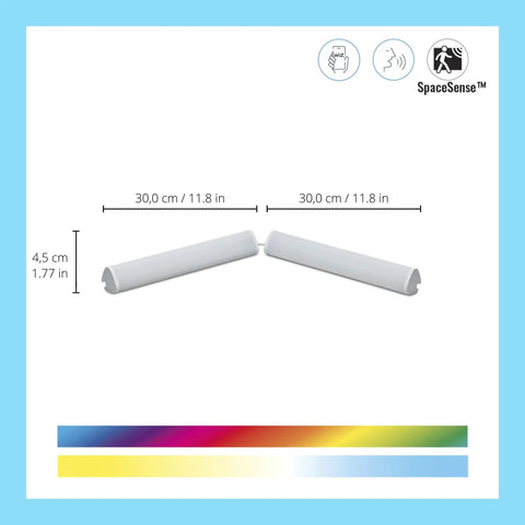 Portable Multicolor LED Light Bar With Dope Smart Dimming, 16 Million Colors, Easy Voice Control. Dimensions: 30cm x 4.5cm.