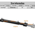 Clamp On Pallet Fork Stabilizer Bar For Forks Up To 3 Inches Wide By 2 Inches High Heavy Duty Adjustable 13 To 23 Inches with size info