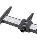 Slick Sliding Rim Gauge for Instant Bolt Pattern Readouts, black polymer, measures 4 to 8 lug wheels, compact 18x12x2.5cm.
