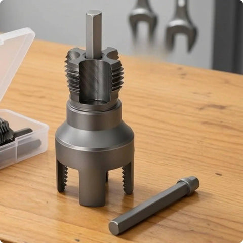 Pipe Threading Cutter Set With Hex Shank For Drill Attachment Taper Deburring Steel Precision For PVC And PPR Connections 1/2 NPT Compatible Heavy Duty Deburring Tool, steel cutter on wood table