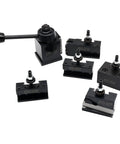 Six Piece Quick Change Tool Post Set For Lathe With 250-000 Wedge Type Post And 250-001 250-002 250-004 250-007 250-010 Tool Holders
