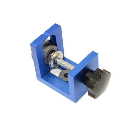 Pocket Hole Jig Kit System DIY Woodworking Aluminum Alloy Locator Tool with anodized finish and precision scale viewed diagonally
