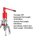 Beastly Heavy Duty 50T Hydraulic Bearing Puller Tool With Adjustable Gear Claws, red handle, specifications shown