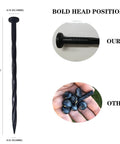 Spiral Nylon Landscape Anchoring Spikes 50 Pack 8 Inch Garden Ground Stakes with reinforced ribs for strong hammer action.