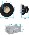 4 Pack 3 Inch Adjustable LED Gimbal Recessed Lighting With J Box Dimmable Canless Downlights 3000K 4000K 5000K Color Temperature