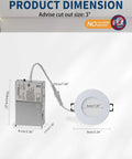 6 Inch LED Recessed Slim Canless Ceiling Lights With Junction Box IC Rated ETL 12W 1027LM dimensions diagram