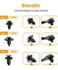 Push Type Retainer Fastener Kit For Subaru Vehicles With 100 Pcs, showing styles 1-3 clips and a fastener remover.