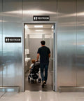 Two Pack Unisex Bathroom Signs For Doors Or Walls, Heavy Duty Metal Signs With Super Strong Adhesive at restroom entrance
