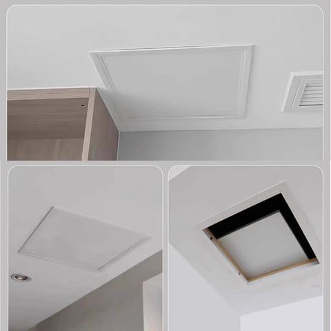 Super Slick Ceiling Access Panel For Drywall With Heavy Duty Aluminum Frame And Paint Ready White No Hassle Recessed Hatch Cover Top Shelf Choice For Attic Garage Crawl Space 22 By 30 Inches installed in drywall ceiling