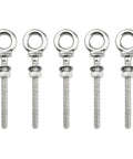 Set of 5 316 Stainless Steel Eye Bolts with Nuts and Washers for Industrial or Home Projects, M8 x 1.25mm, 8mm by 80mm.