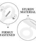 Close-up of 20 Pcs Plastic Pipe Hose Clamps With Sturdy PPR Material And Reliable Fastening For Diy Plumbing Projects Water Tube Clips And Hose Clamp Accessories with text highlighting sturdy material and firm fastening.