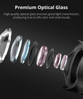 Exploded view of premium optical glass elements in Phone Macro Lens With 10x Optical Magnification And 75mm Focal, 17mm Thread, close-up.