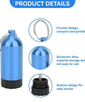 Mini Scuba Tank Key Ring Kit with aluminum alloy frame, detailed view showing circular design and bottom access feature.