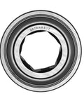 Pro Grade Heavy Duty 207KPPB3 Pillow Block Bearing With A 1-1/4 Inch Hex Bore And 25MM Width top view showing bore and seal.