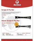 Heavy Duty Scrape And Pry Bar Set Pack Of 6 With Hardened Steel Construction And Dual Chisel Edges for multi-use displayed.