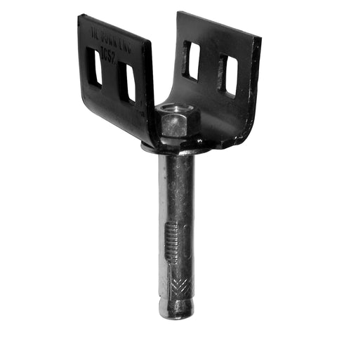 Double Head Concrete Slab Anchor With Expansion Bolt for reliable secure mounting in existing concrete slabs. Front view.