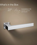 Check Out This Super Handy Honesty Collection Towel Arm Designed To Coordinate With Your Existing Faucets Accessories And Shower Stuff Making Your Bathroom Look Totally Put Together. Polished chrome towel arm with installation kit displayed on packaging.
