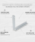 Heavy Duty L Shaped Galvanized Steel Shelf Bracket Wall Mount For Garage And Workshop Storage Built To Haul Heavy Shelves And Tools
