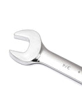 Flex 25-Piece Ratcheting Wrench Set With SAE And Metric Sizes, 72-Tooth Box End, Off-Corner Loading Close-Up of Open-End Wrench
