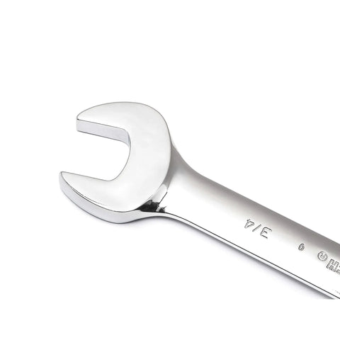 Flex 25-Piece Ratcheting Wrench Set With SAE And Metric Sizes, 72-Tooth Box End, Off-Corner Loading Close-Up of Open-End Wrench