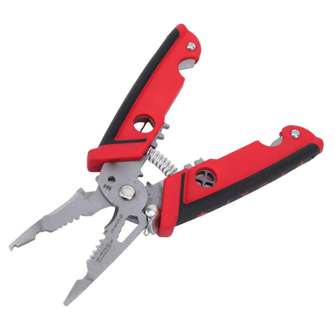 18 In 1 Wire Stripper And Pliers For Electricians A Pro Grade Cable Tool for stripping, cutting, crimping in red with ergonomic handle