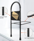 2-In-1 Bed Safety Rails For Seniors With Handy Hand Rail, No-Fuss Adjustable Bed Rails, detail of black adjustable rail design