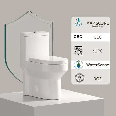 Space Saver Compact One Piece Skirted Toilet With Dual Flush Game Changer For Cramped Baths, Splash Free Quiet Flush, Foolproof 12 Inch Rough In Setup, Heavy Duty Round Bowl For Daily Use