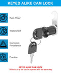 Tough As Nails Cam Lock Set With Keys For Cabinets Drawers Toolbox And Mailbox Top Shelf Zinc Alloy Security Hardware Keyed Alike with keys and lock.