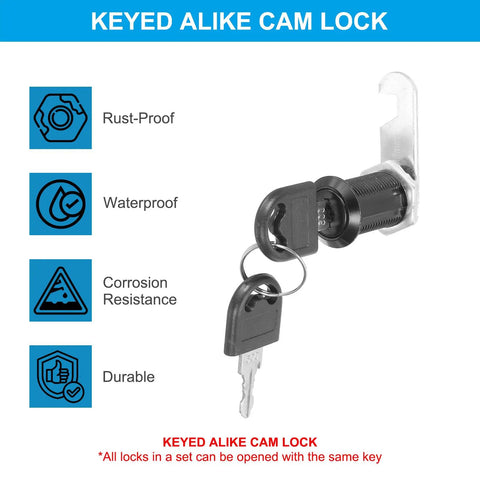 Tough As Nails Cam Lock Set With Keys For Cabinets Drawers Toolbox And Mailbox Top Shelf Zinc Alloy Security Hardware Keyed Alike with keys and lock.