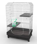 No Mess 4 Pack Automatic Bird Water Feeder And Food Dispenser Clip On Cage Hydration Kit For Parrots Parakeets Cockatiels Budgies in a wire cage.