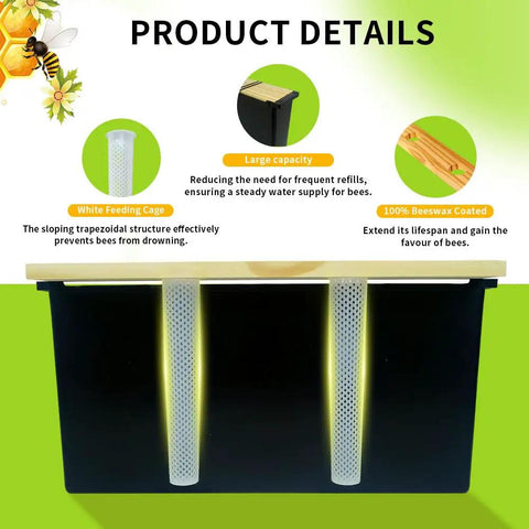 Two Pack 3.5L Bee Feeders For Deep Beehive Frames, showing plastic frame with white feeding cage details