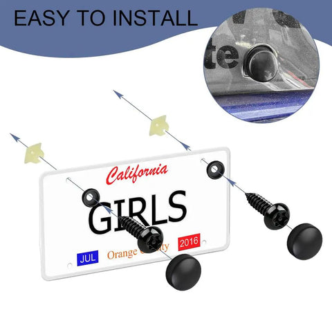 Bombproof Stainless Steel Anti Theft License Plate Bolts Kit With Tamper Proof Security Tools For Car Truck Suv Ridin Easy Rustfast Fasteners in use with a license plate.