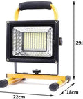 Spot Lighting 500W 130 LEDs Floodlight Tripod Stand Portable Rechargea,，， with yellow handle, dimensions 29.5cm height, 22cm width.
