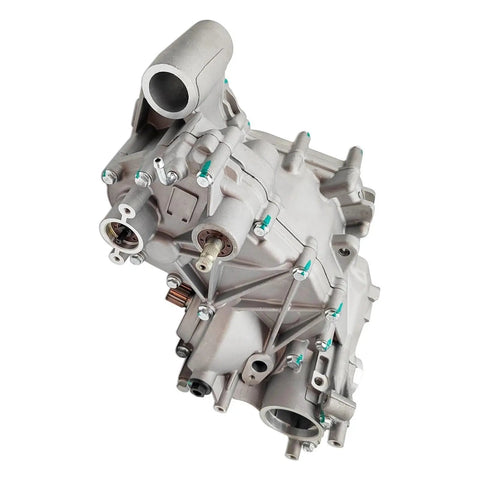 Heavy Duty Atv Gearbox Transmission Housing Assembly For Outlander 1000 showing front view, durable metal casing with multiple fittings.