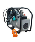 Heavy Duty Hydraulic Square Drive Torque Wrench With Electric Pump, aluminum housing, pressure gauge, control switch visible.